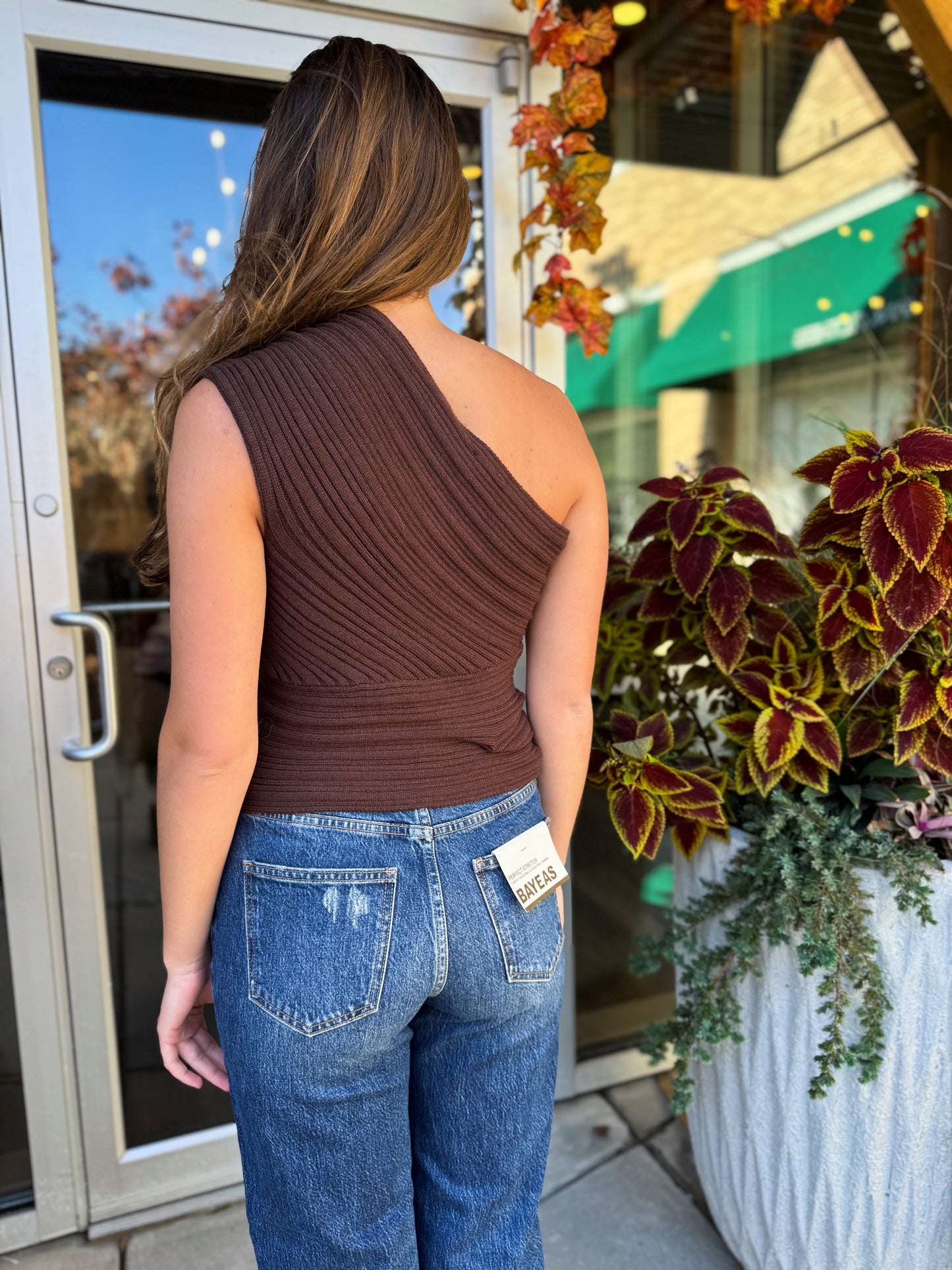 One Shoulder Knit Top