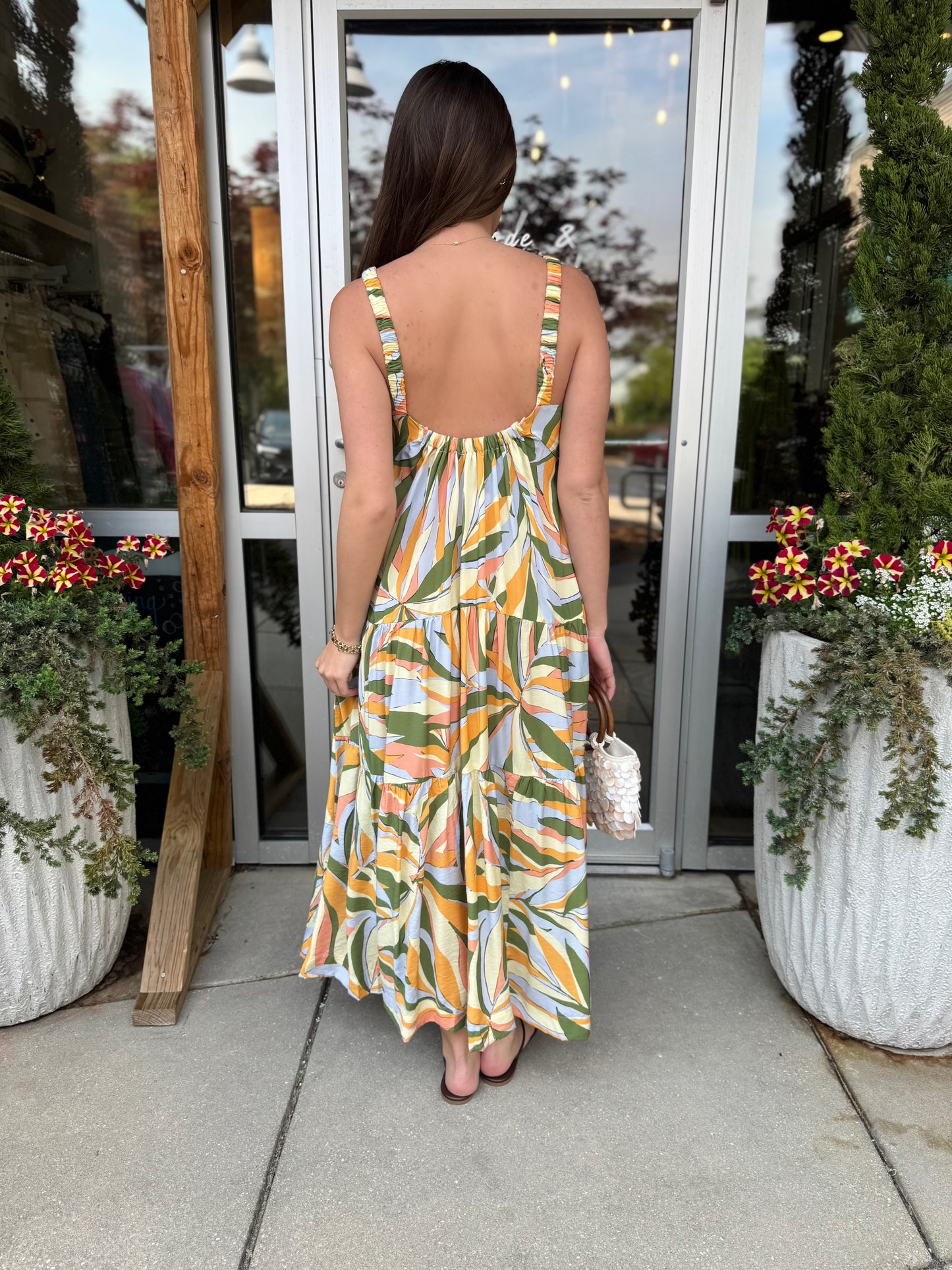 Barbados Palm Maxi Dress