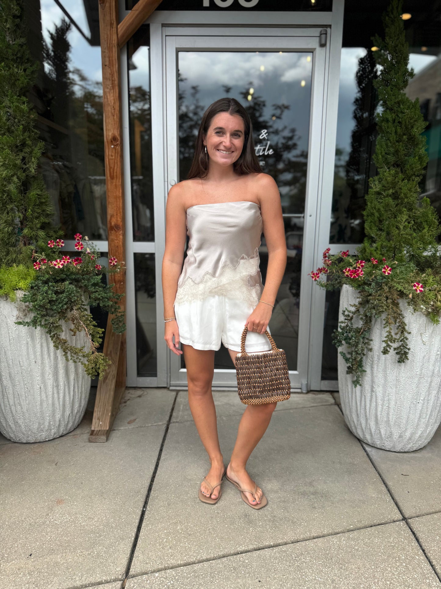 Lace Hem Tube Top
