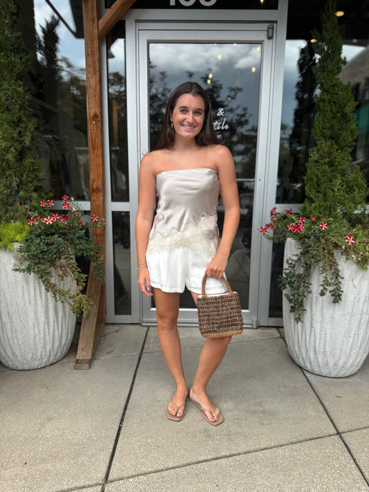 Lace Hem Tube Top