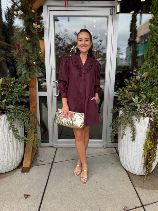 Ruffled Detail Mini Dress