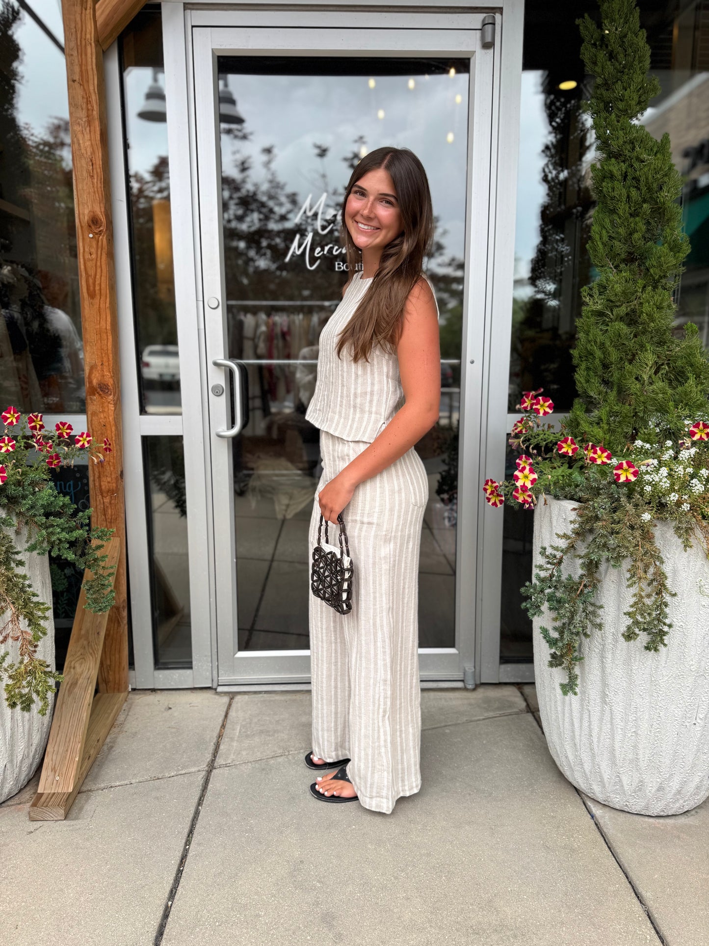 Linen Tie Back Top