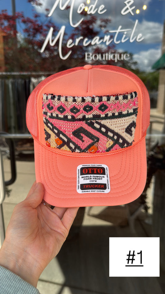Peach Orijinal Kilim Patch Trucker Hat