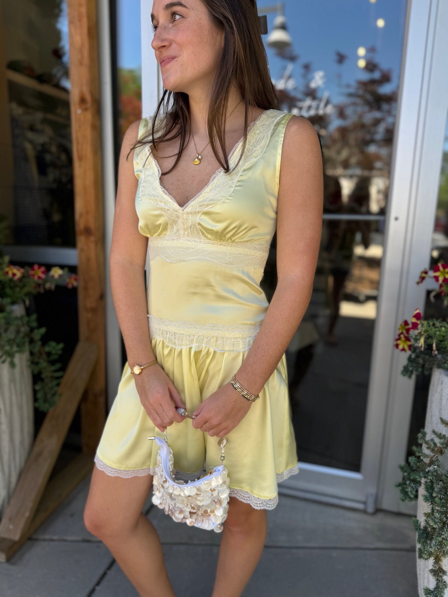 Lace Panel Slip Dress