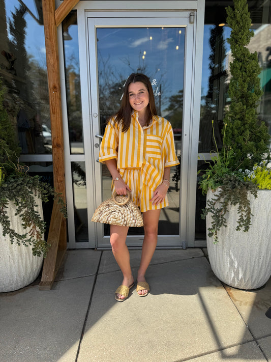 Candy Stripe Button Down Top