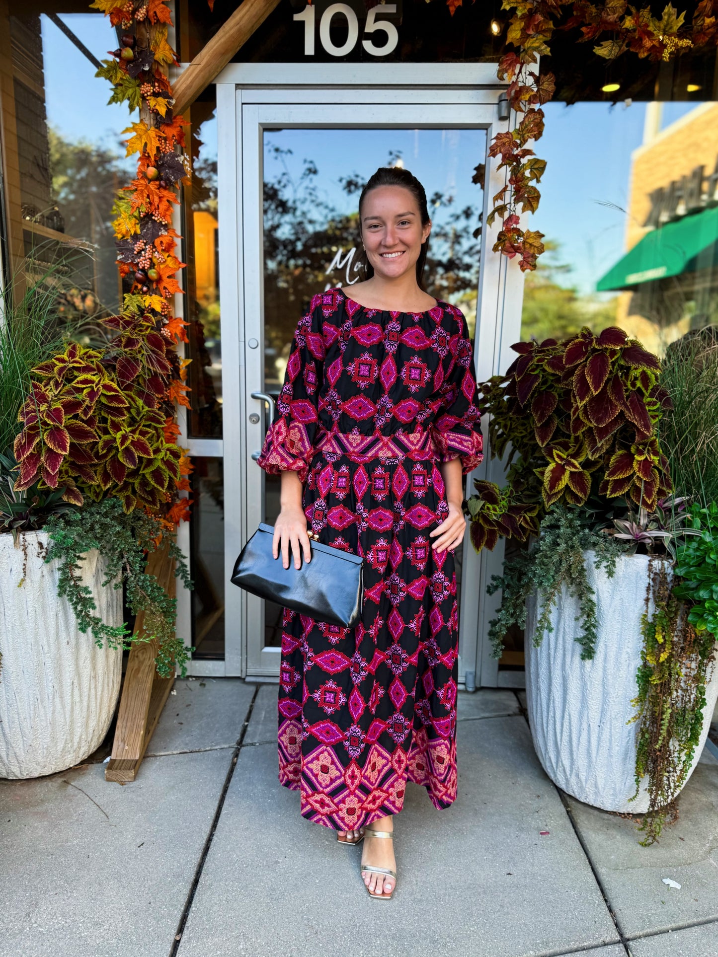 Magenta Woven Maxi Skirt