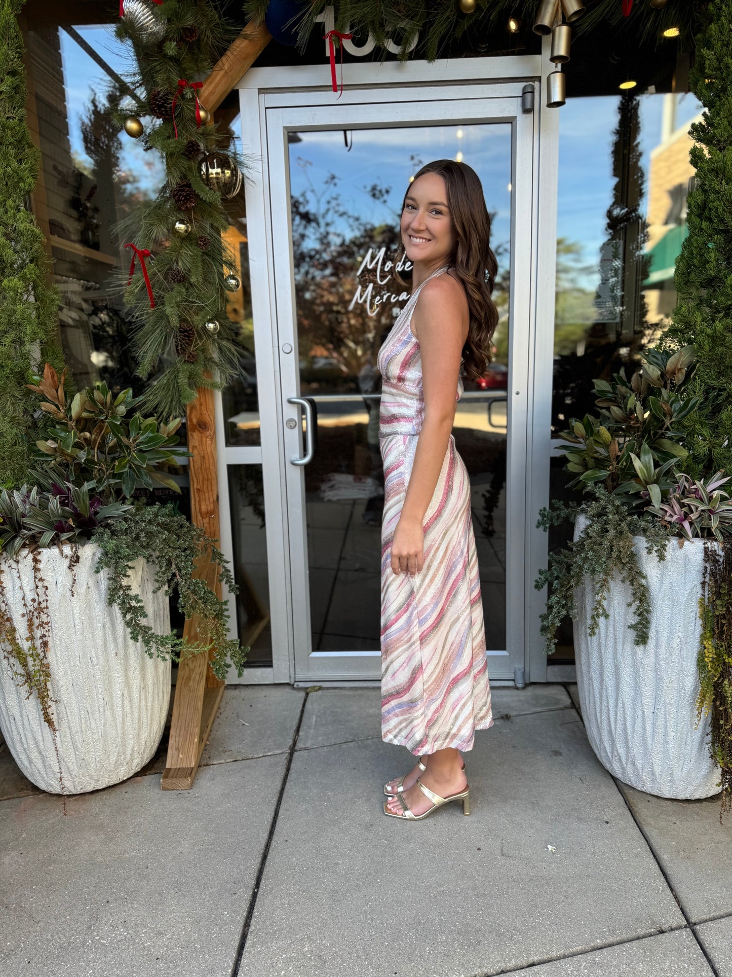 Mid Rise Sequin Skirt