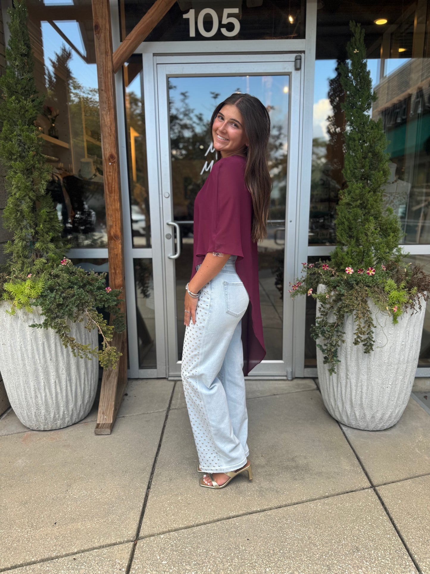 Asymmetrical Sheer Blouse