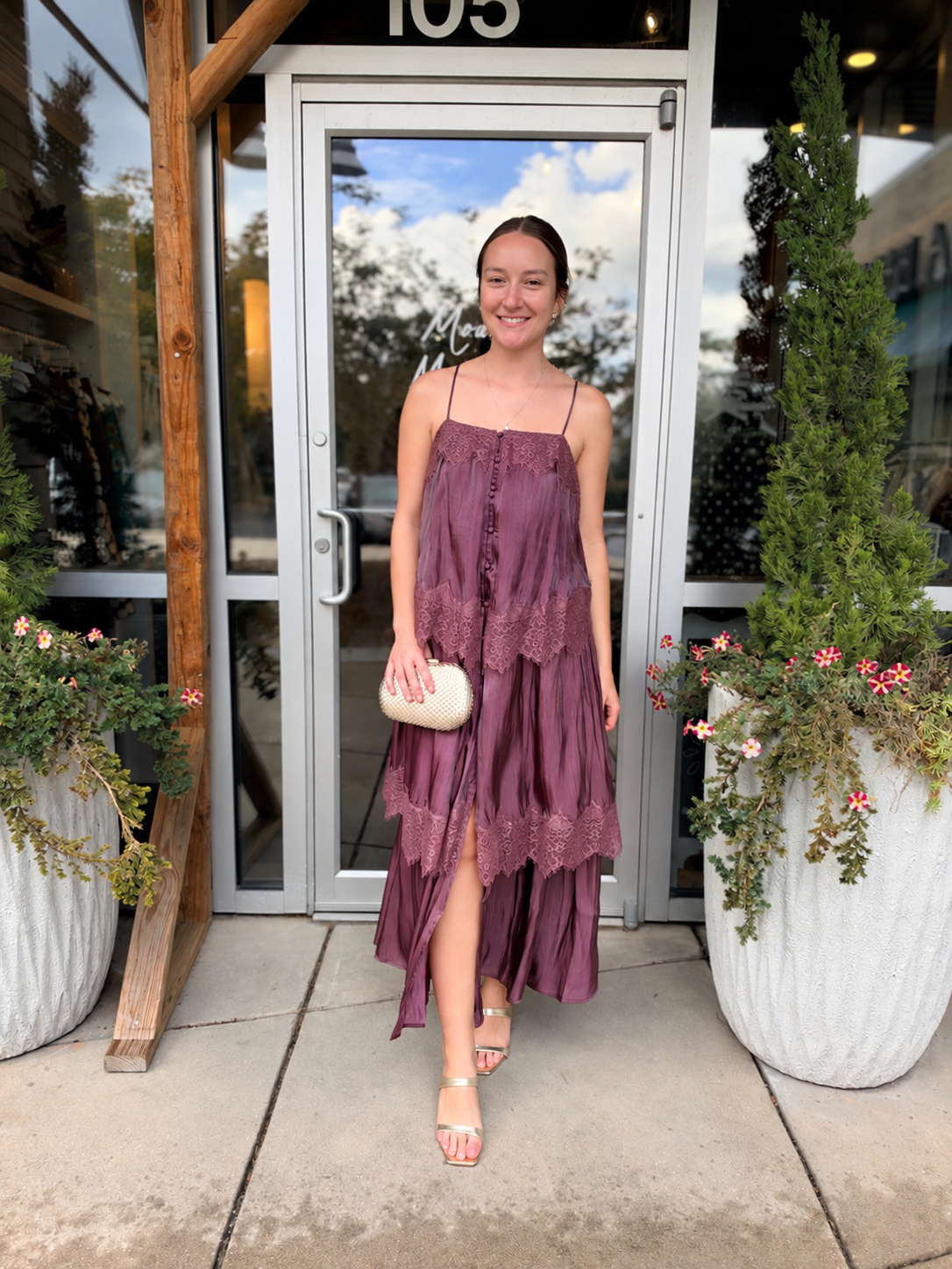 Lace Trim Maxi Dress