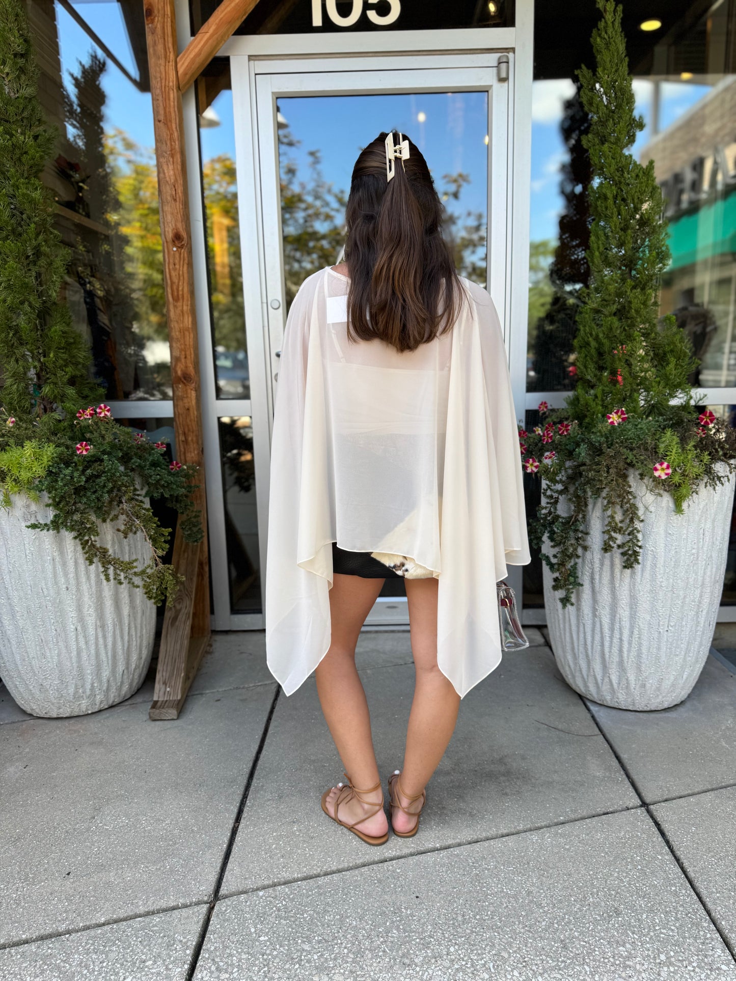 Sheer Poncho With Cami