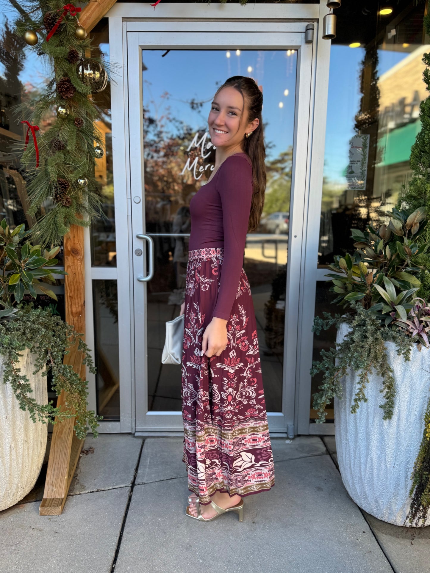 Meghan Pleat Maxi Skirt