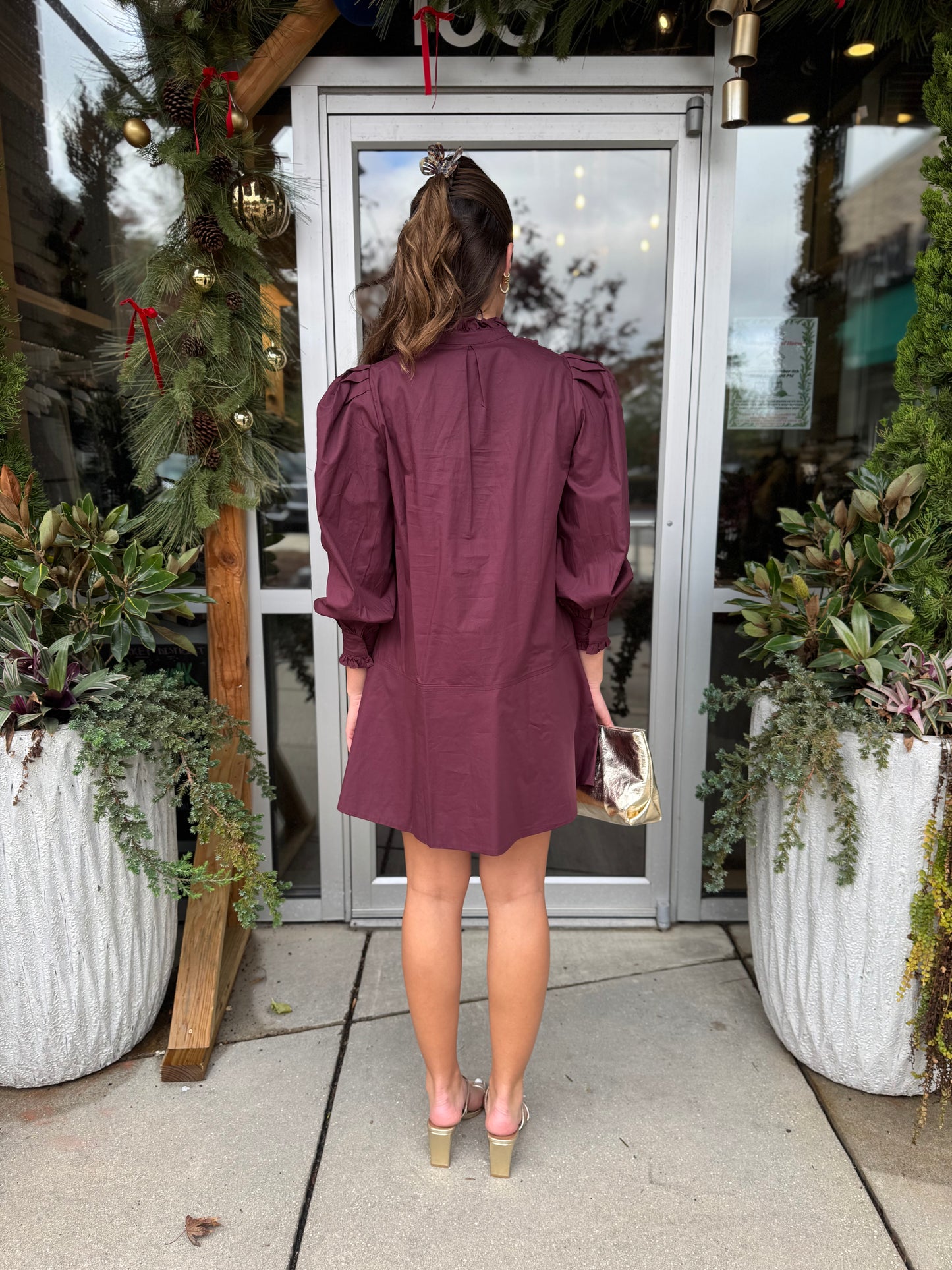 Ruffled Detail Mini Dress