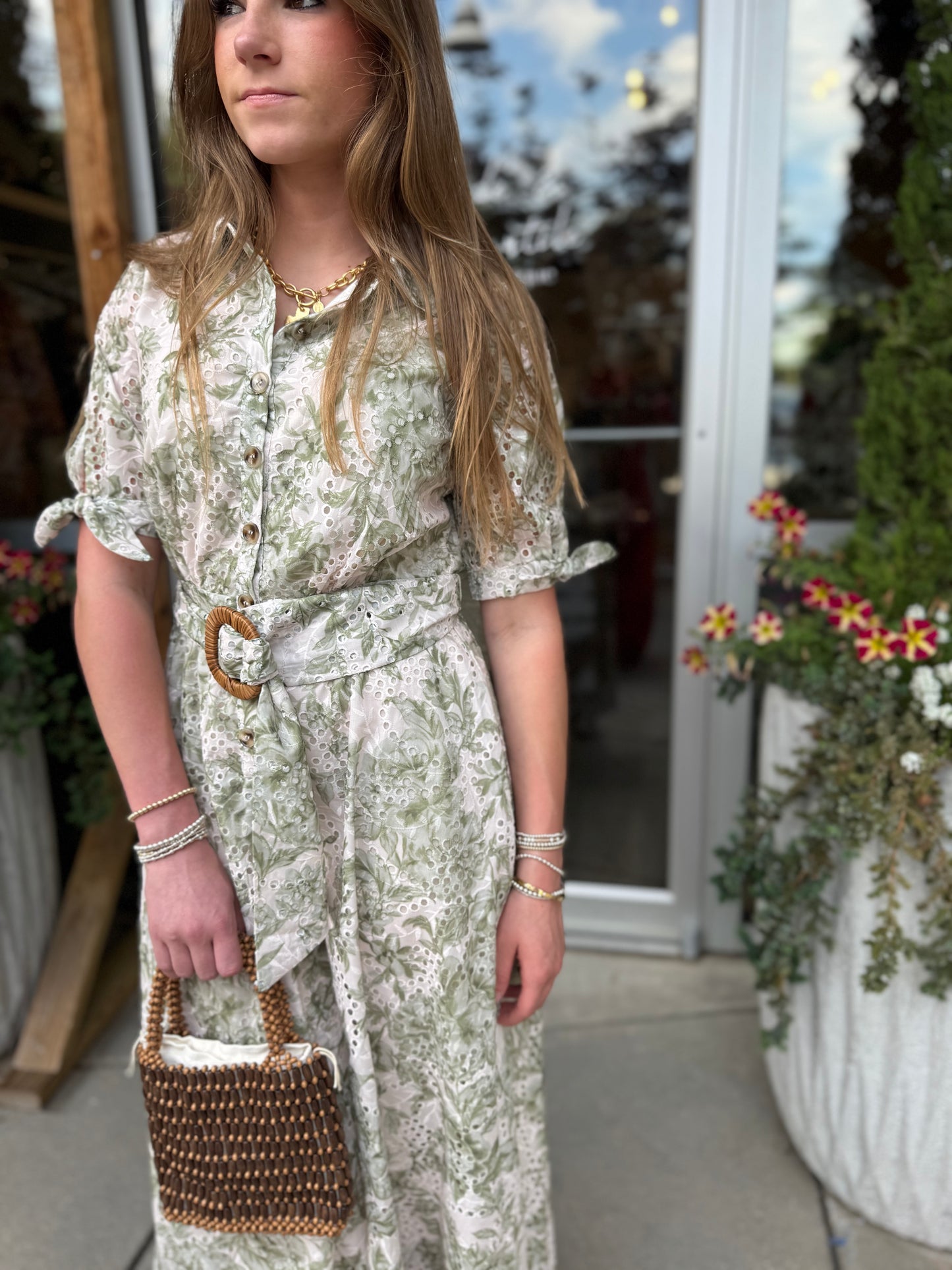 Blushed Sage Belt Dress