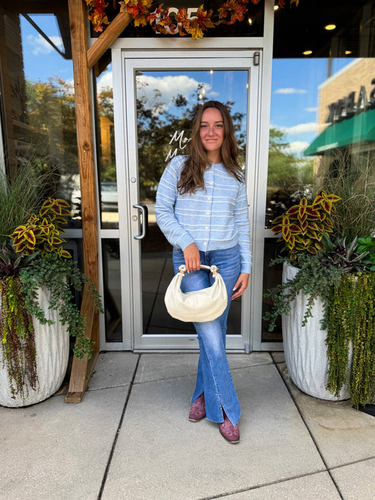 Blue Striped Cardigan