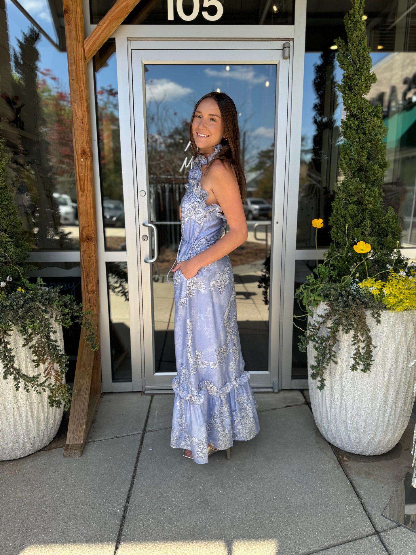 Neck Detail Maxi Dress