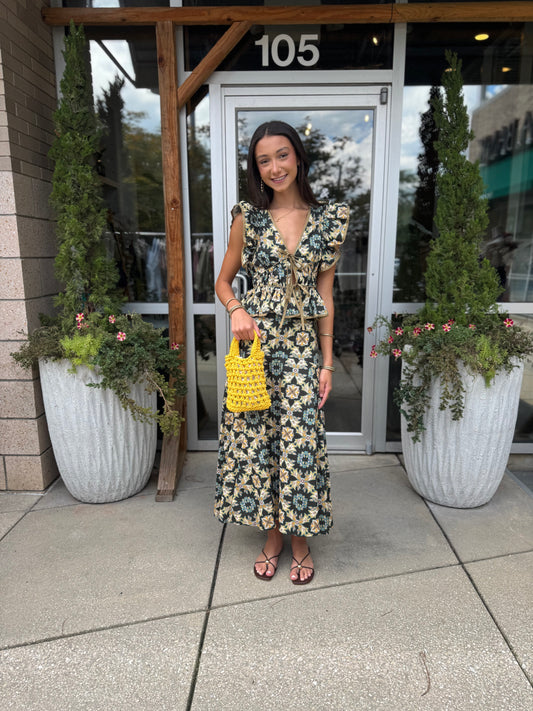 Trellis Ruffle Blouse