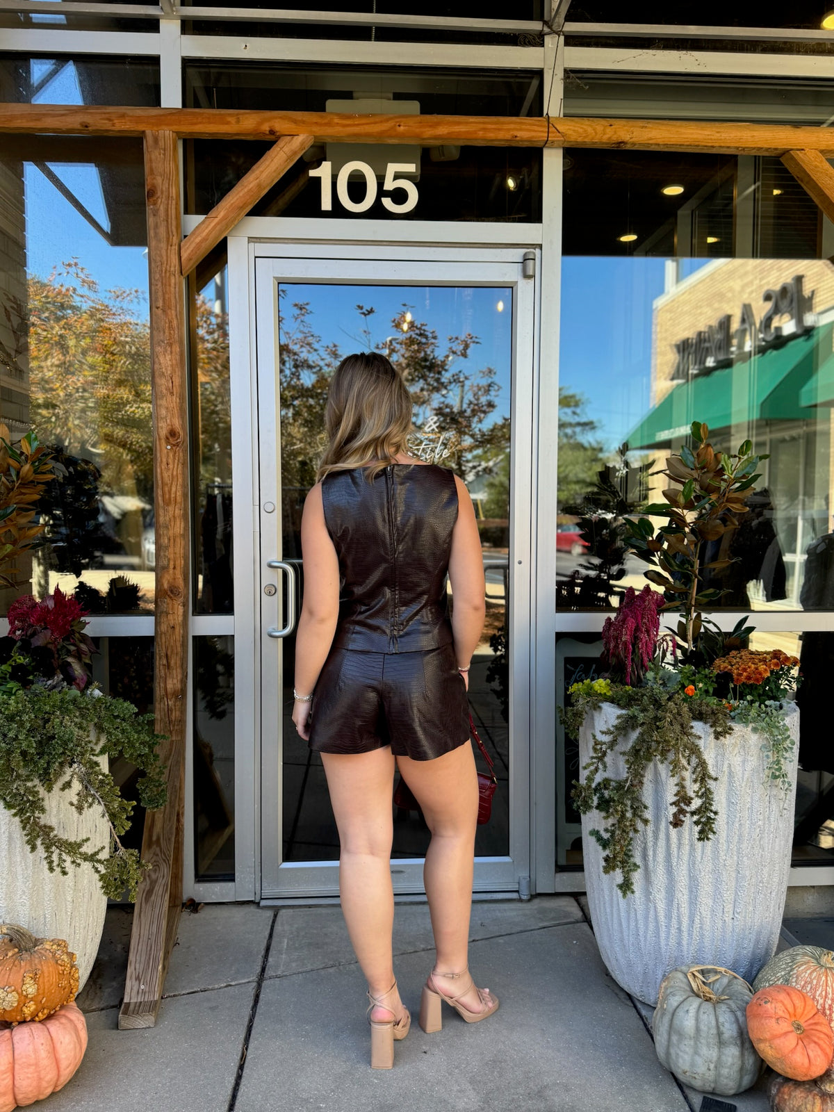 Chocolate Faux Leather Shorts