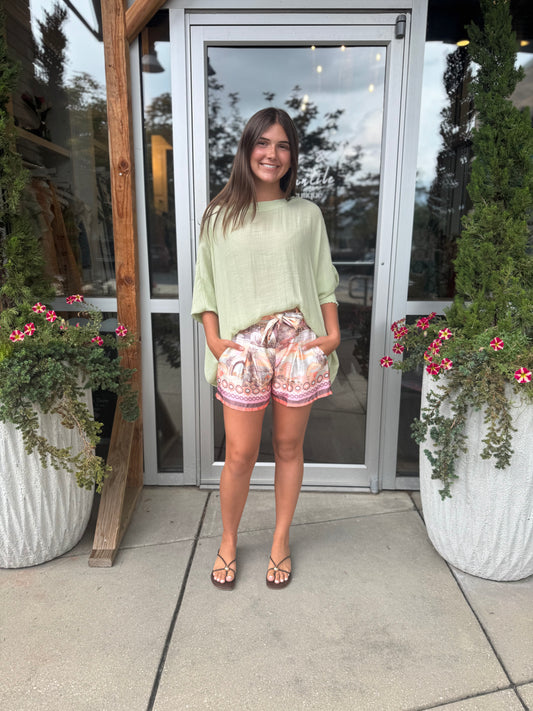 Green Poncho Top