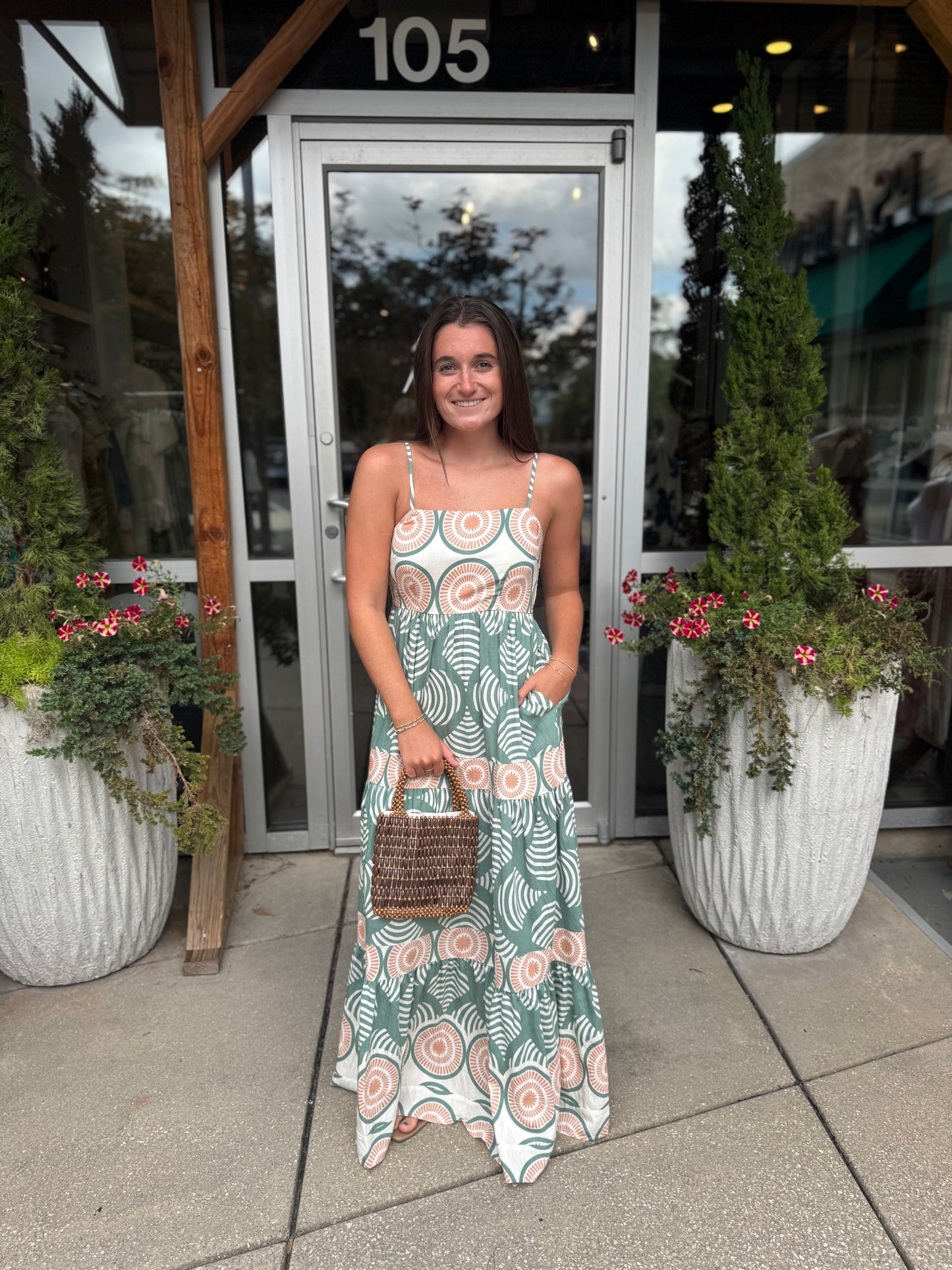 Olive Shell Maxi Dress