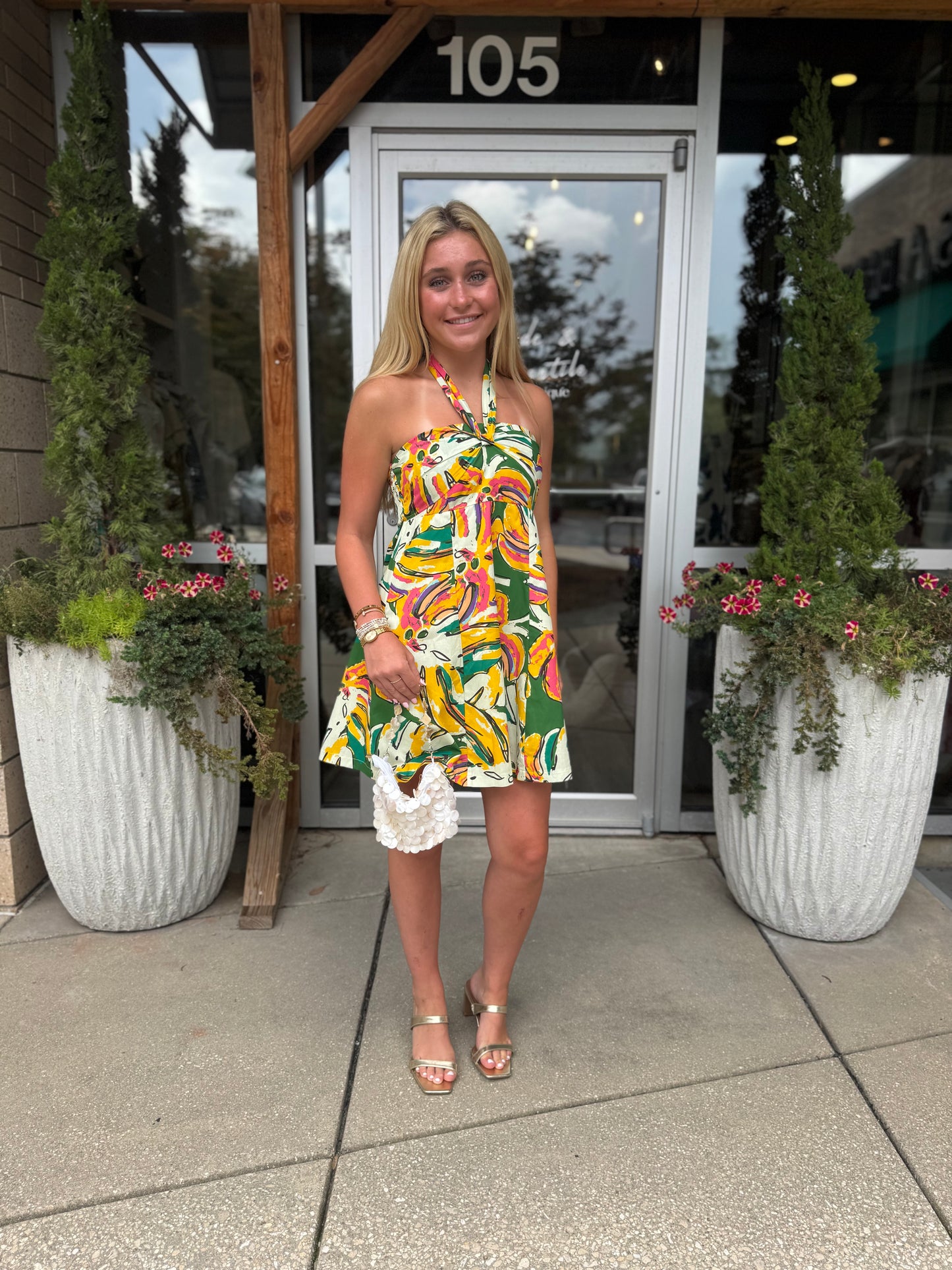 Calypso Halter Mini Dress
