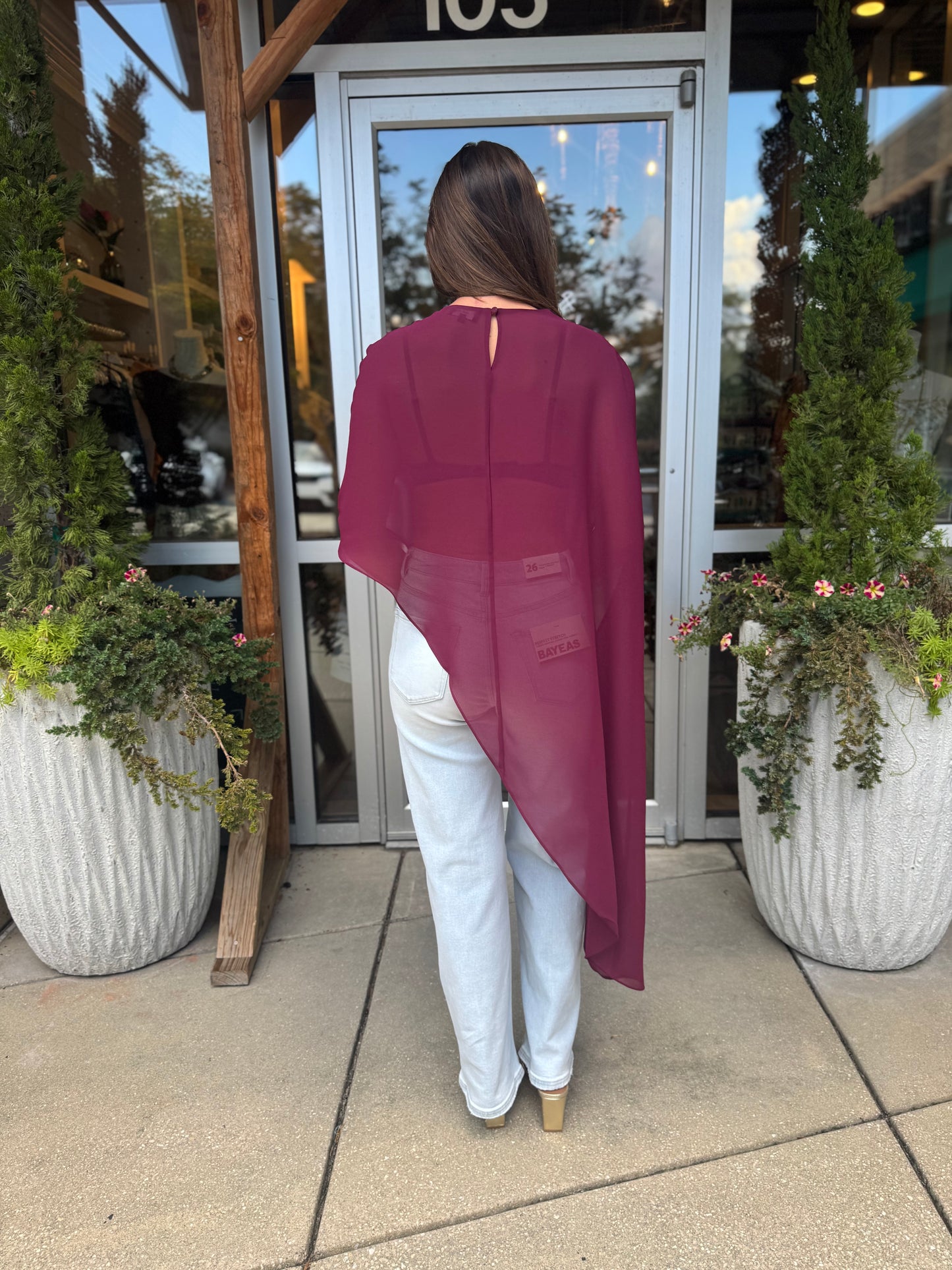 Asymmetrical Sheer Blouse