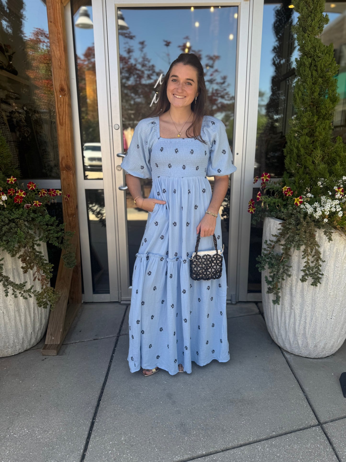 Floral Embroidered Maxi Dress