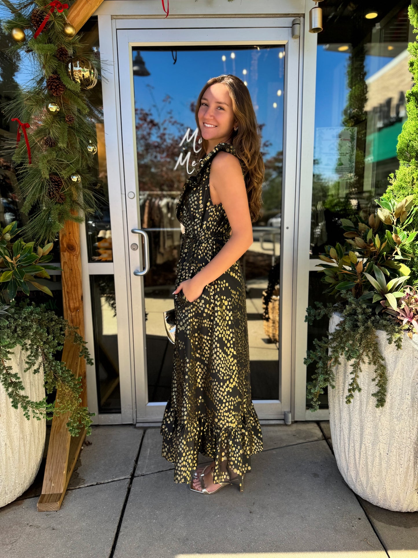 Lace Ruffle Maxi Dress