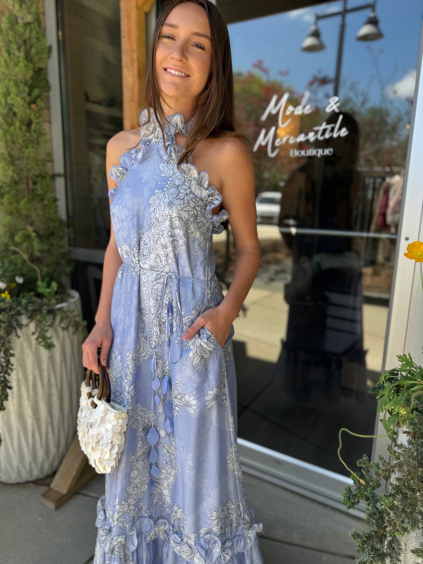 Neck Detail Maxi Dress