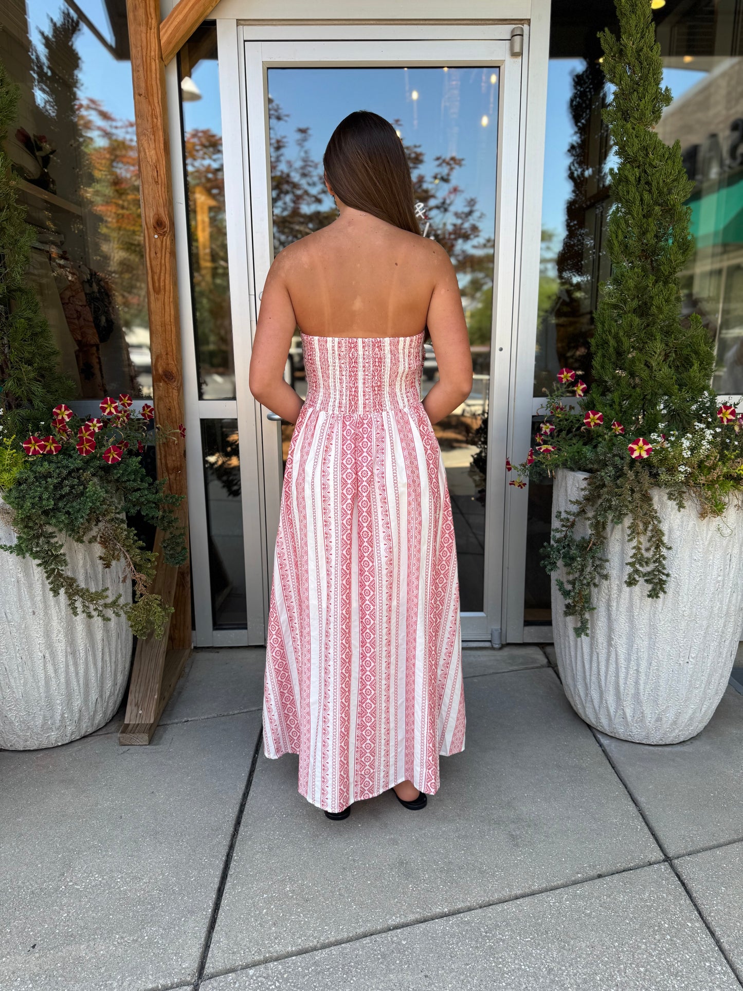 Crimson Embroidered Maxi Dress