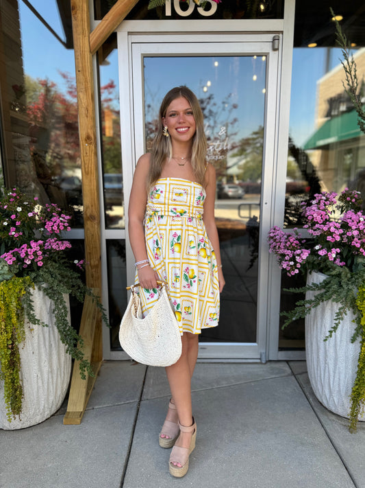 Santorini Citrus Mini Dress