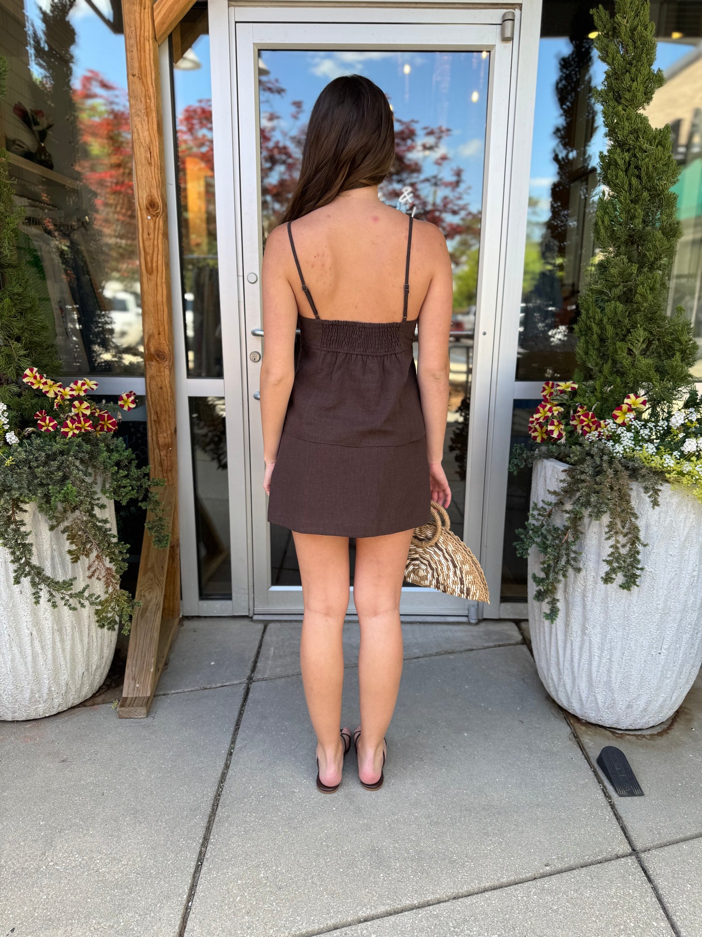 Chocolate Linen Skirt