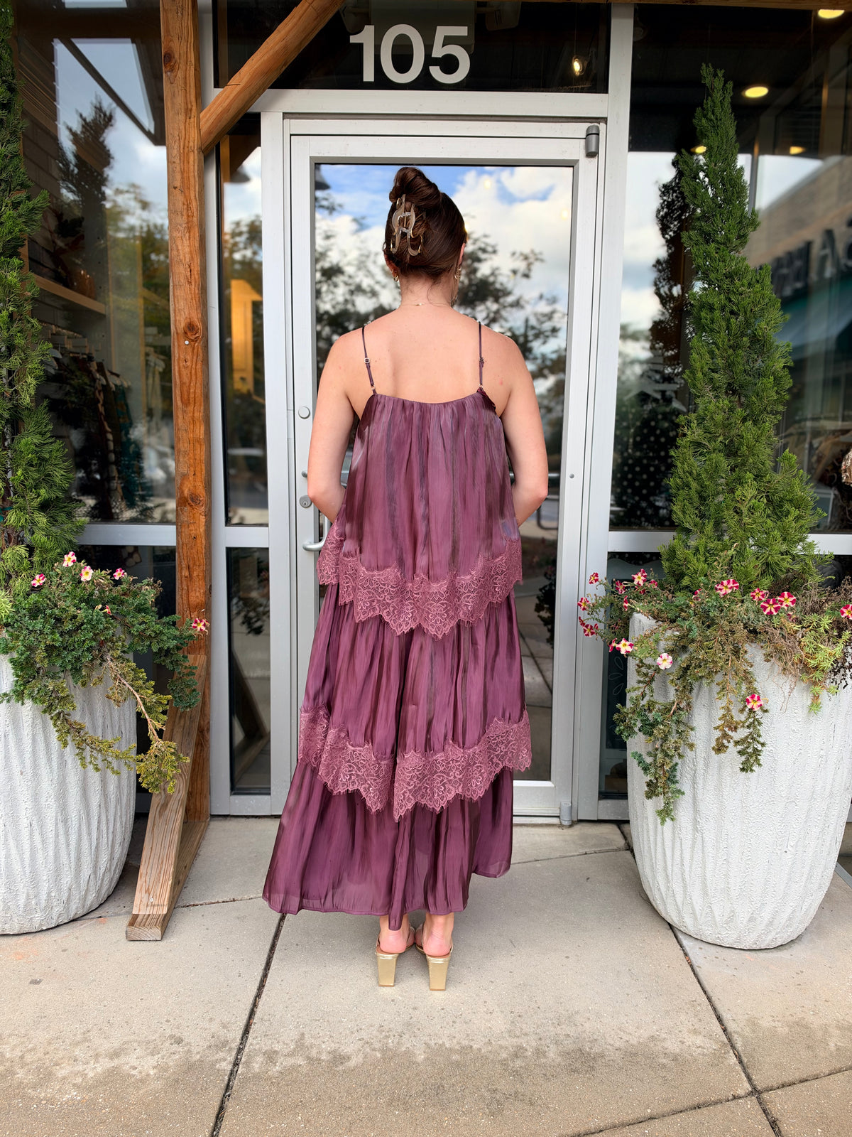 Lace Trim Maxi Dress