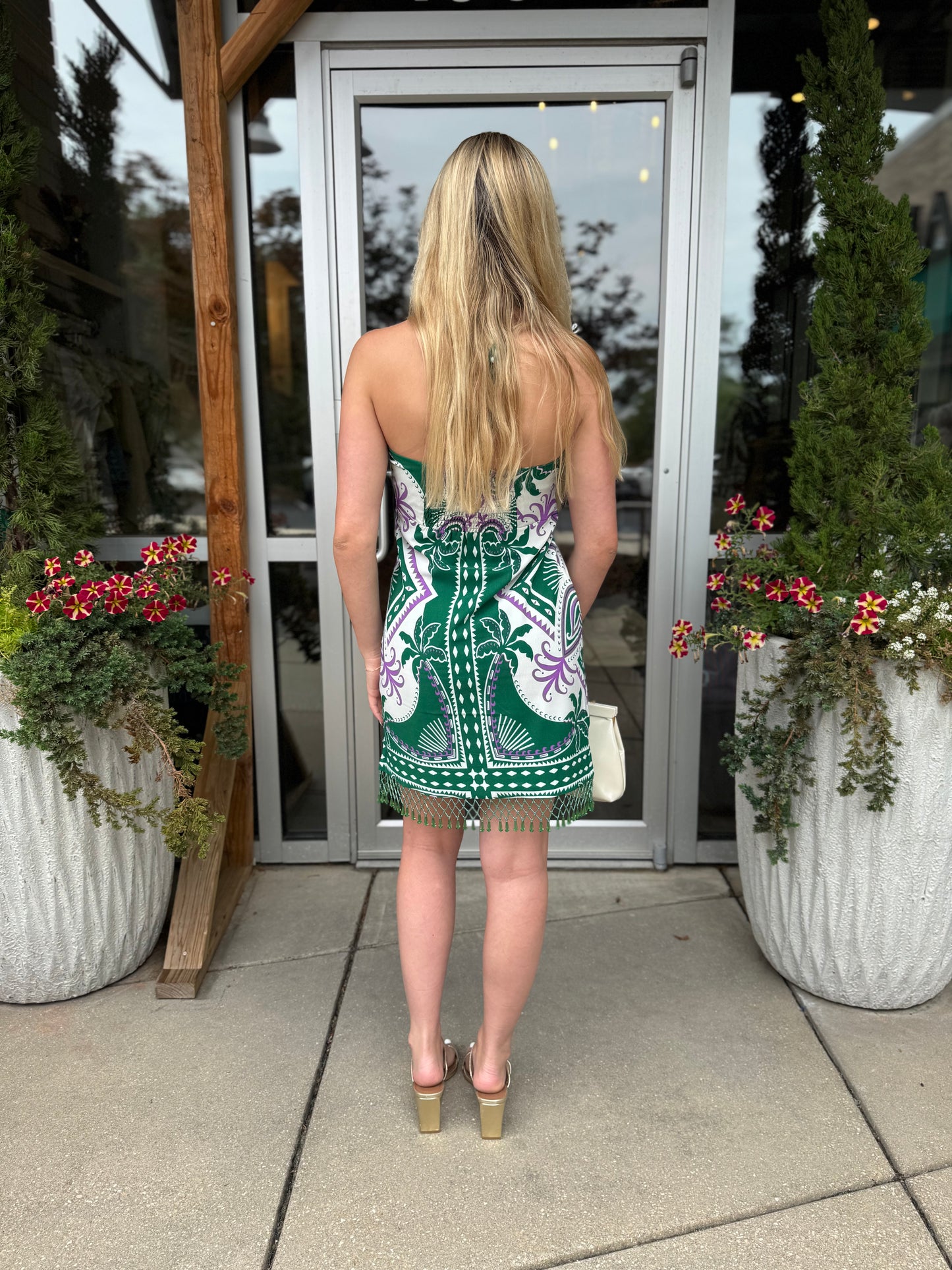 Beaded Hem Mini Dress