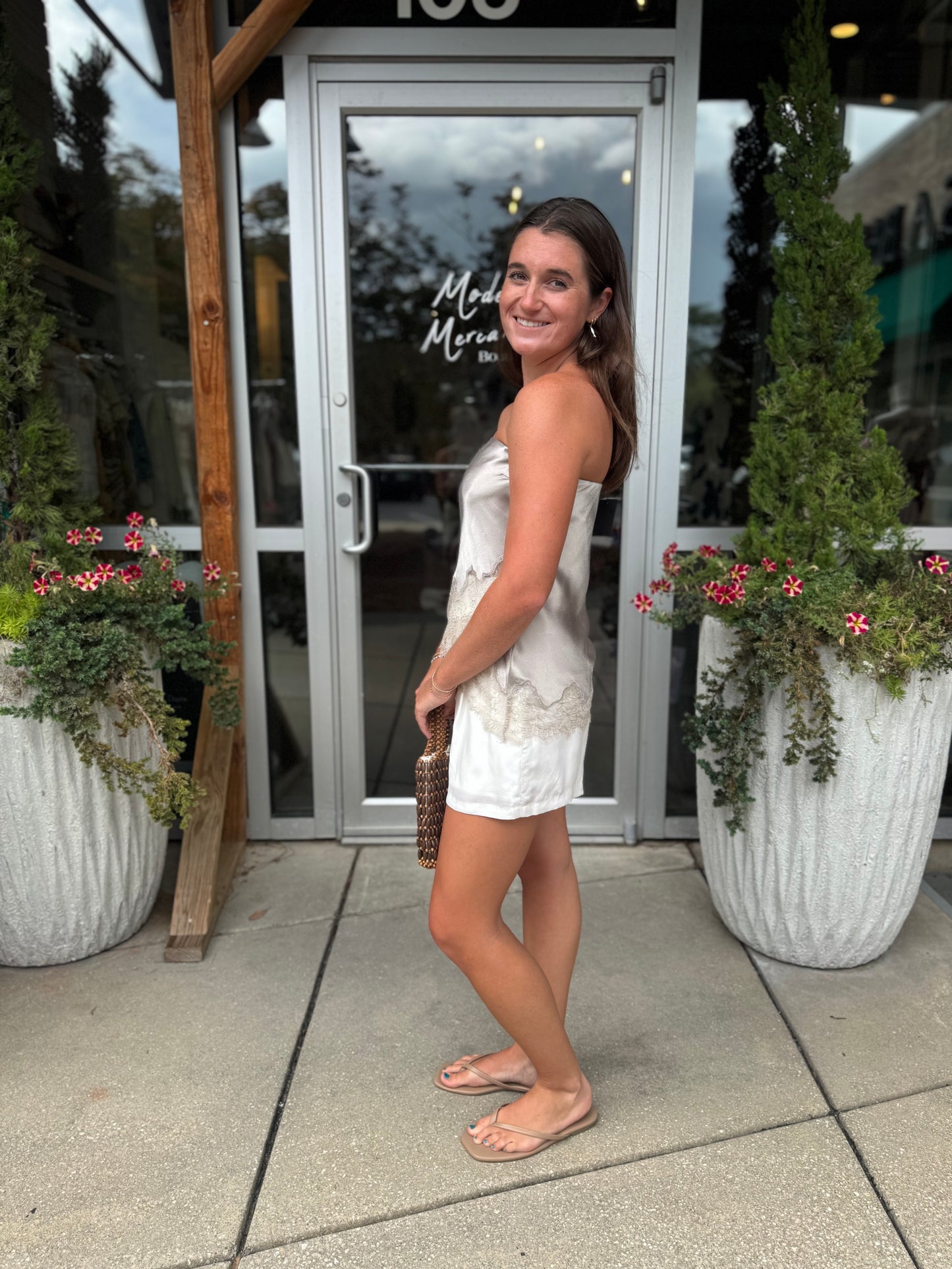 Lace Hem Tube Top