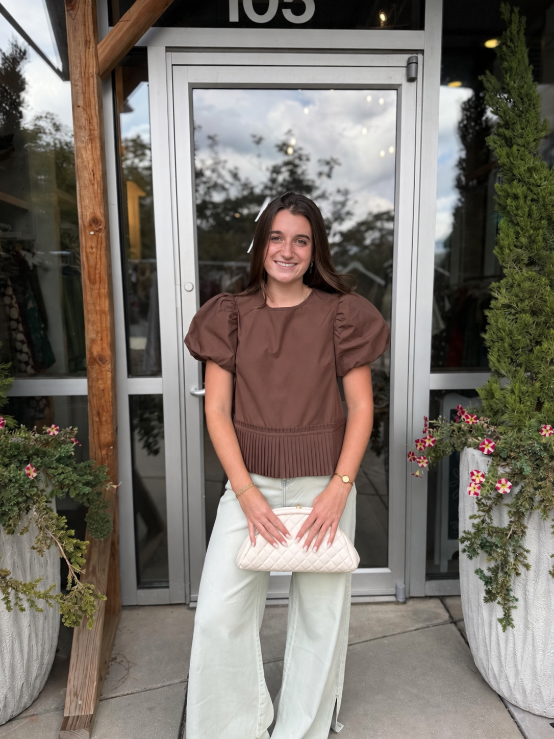 Pleated Hem Blouse