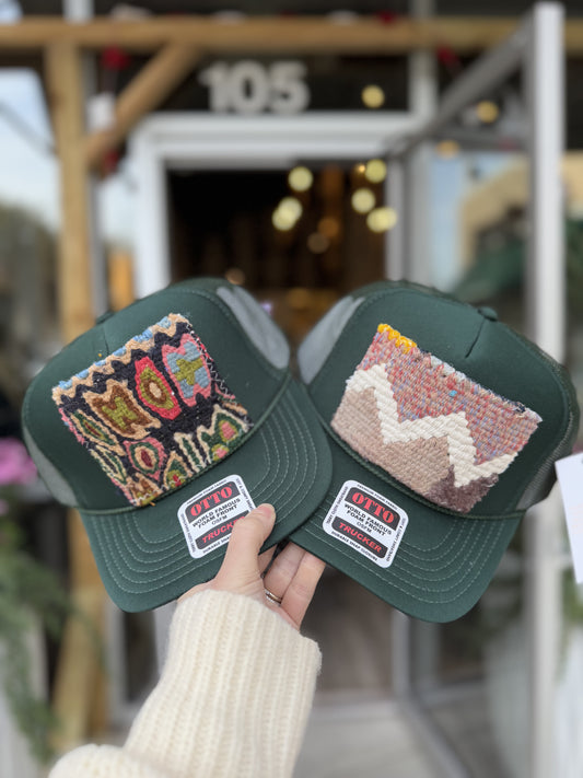 Hunter Green Orijinal Kilim Patch Trucker Hat