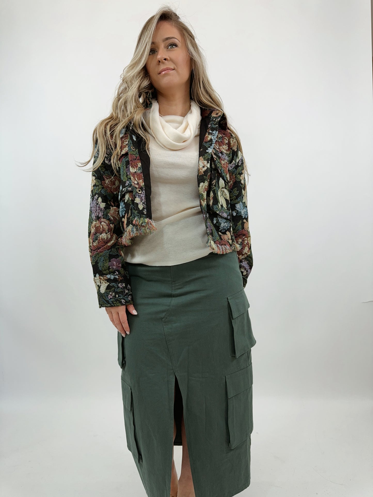 Cropped Brocade Jacket