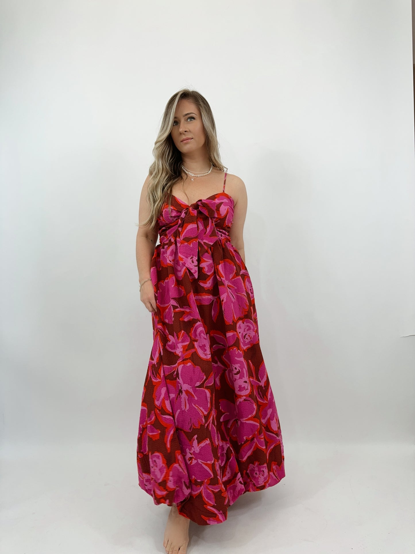 Sweetheart Bow Maxi Dress