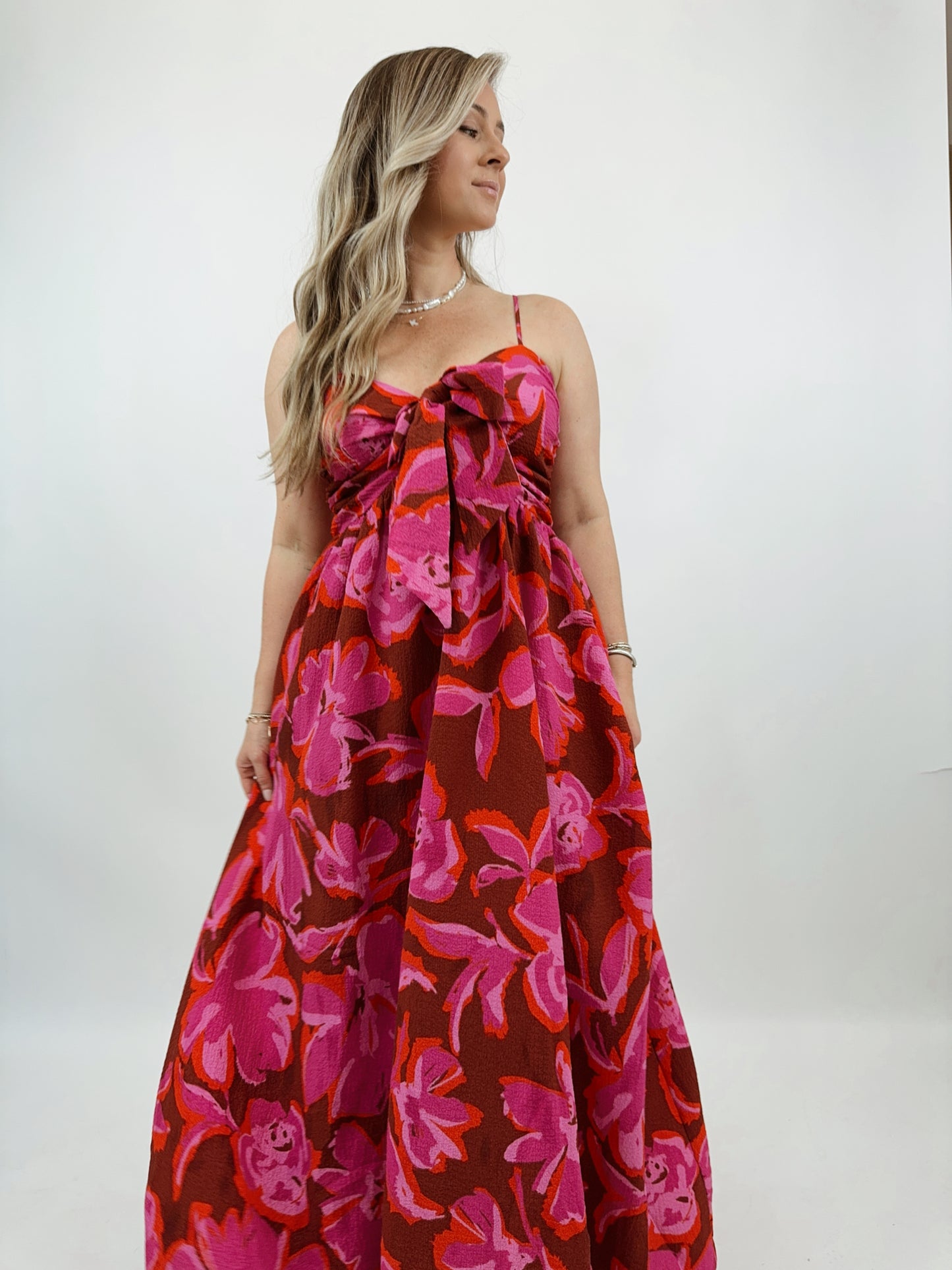 Sweetheart Bow Maxi Dress