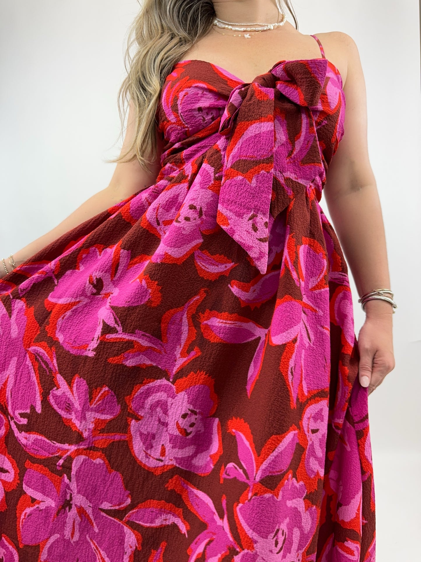 Sweetheart Bow Maxi Dress