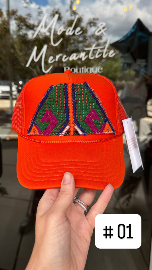 Orange Orijinal Kilim Patch Trucker Hat