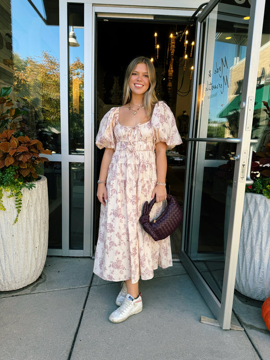 Floral Tie Midi Dress