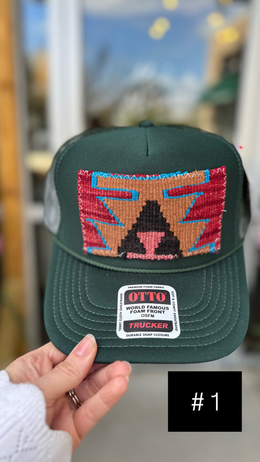 Hunter Green Orijinal Kilim Patch Trucker Hat