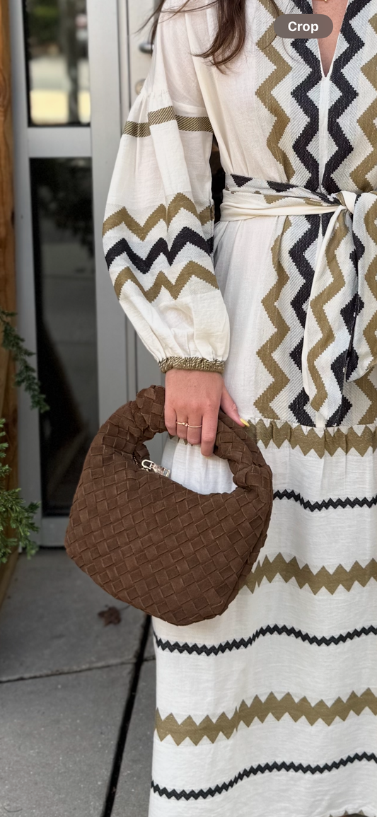 Suede Woven Bag