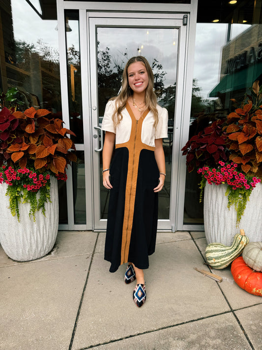 Colorblock Midi Dress